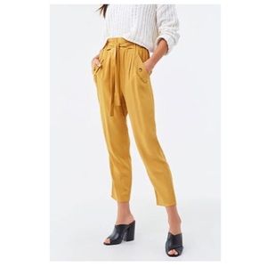 Mustard Yellow Paper Bag Pants Forever 21